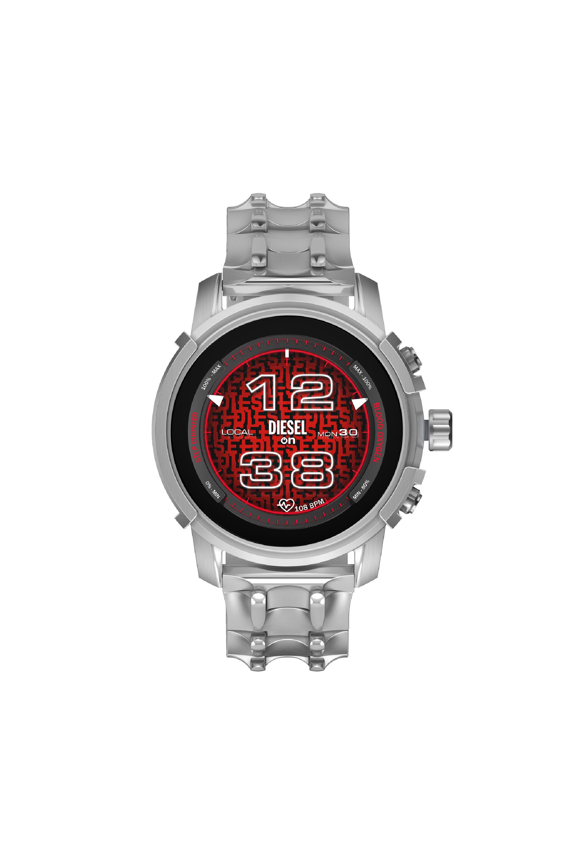 Diesel - Griffed stainless steel smartwatch - Smartwatches - Man - Silver