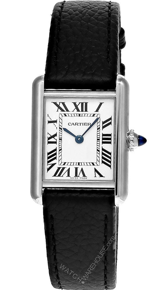 CARTIER Tank Must Small Model Silver Dial Leather Women's Watch WSTA0042