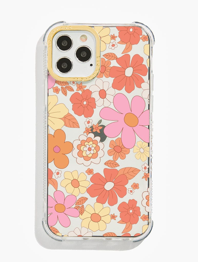 Retro Flower Shock i Phone Case, i Phone 14 Plus Case
