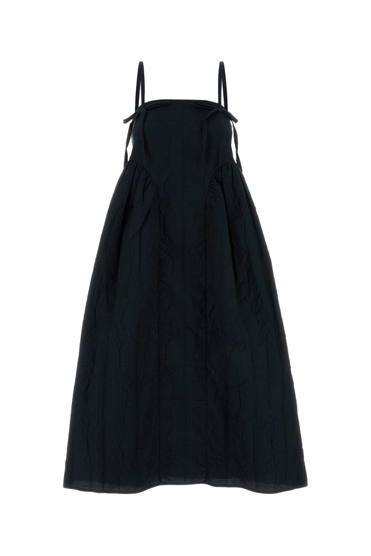 Cecilie Bahnsen Dark Blue Cotton Blend Dress
