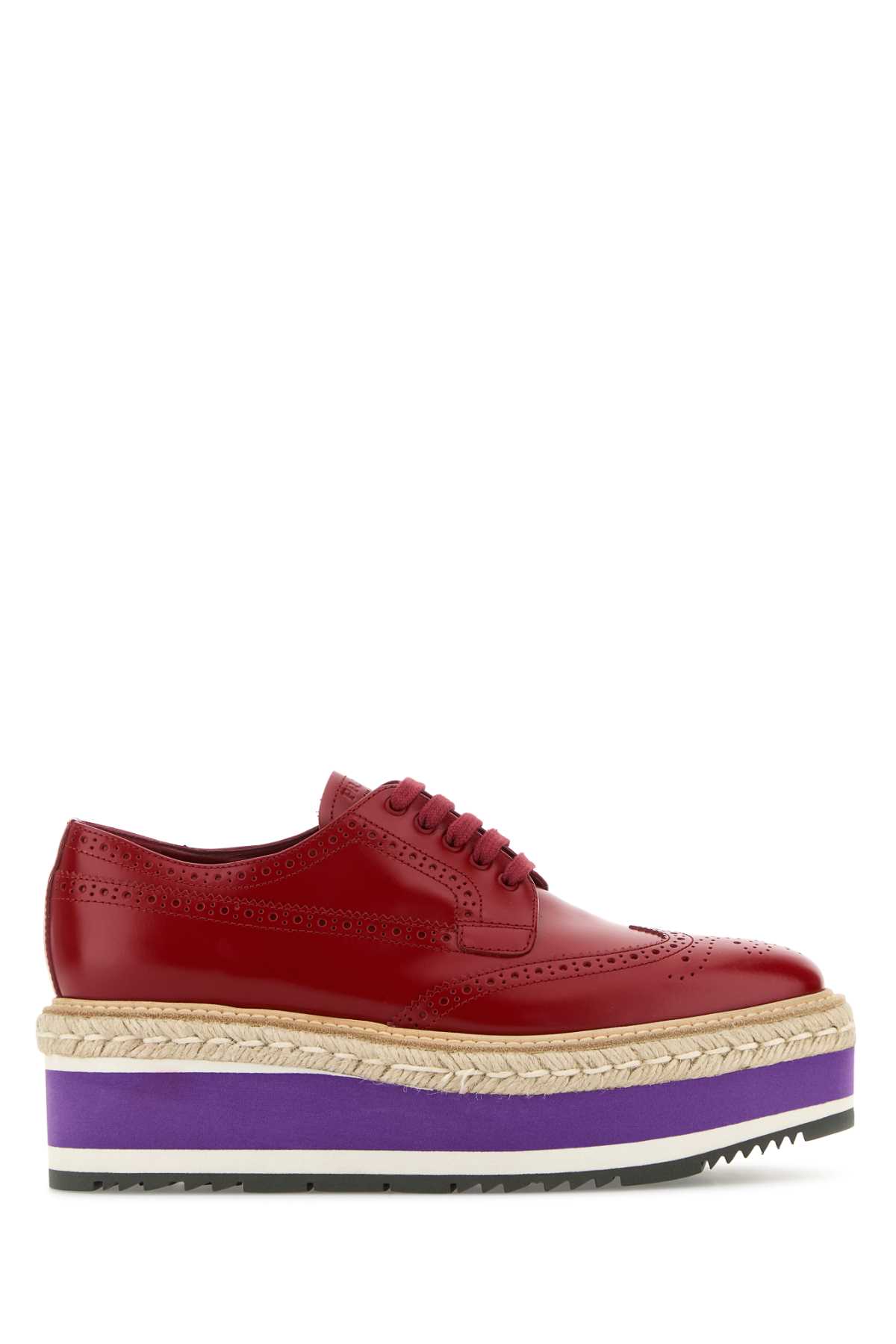 Prada Red Leather Lace-up Shoes