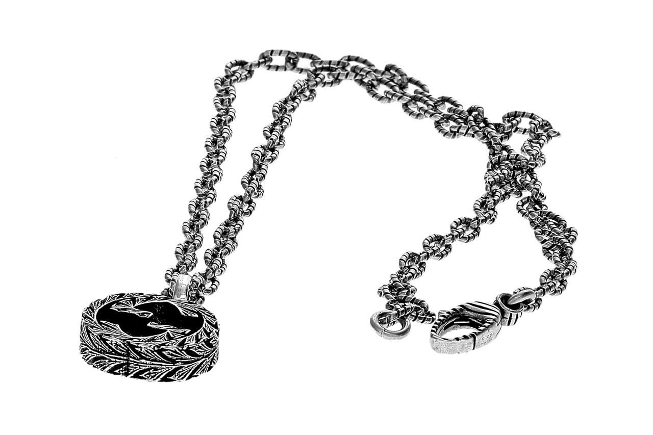 GUCCI Interlocking G Sterling Silver Necklace YBB45530700100U