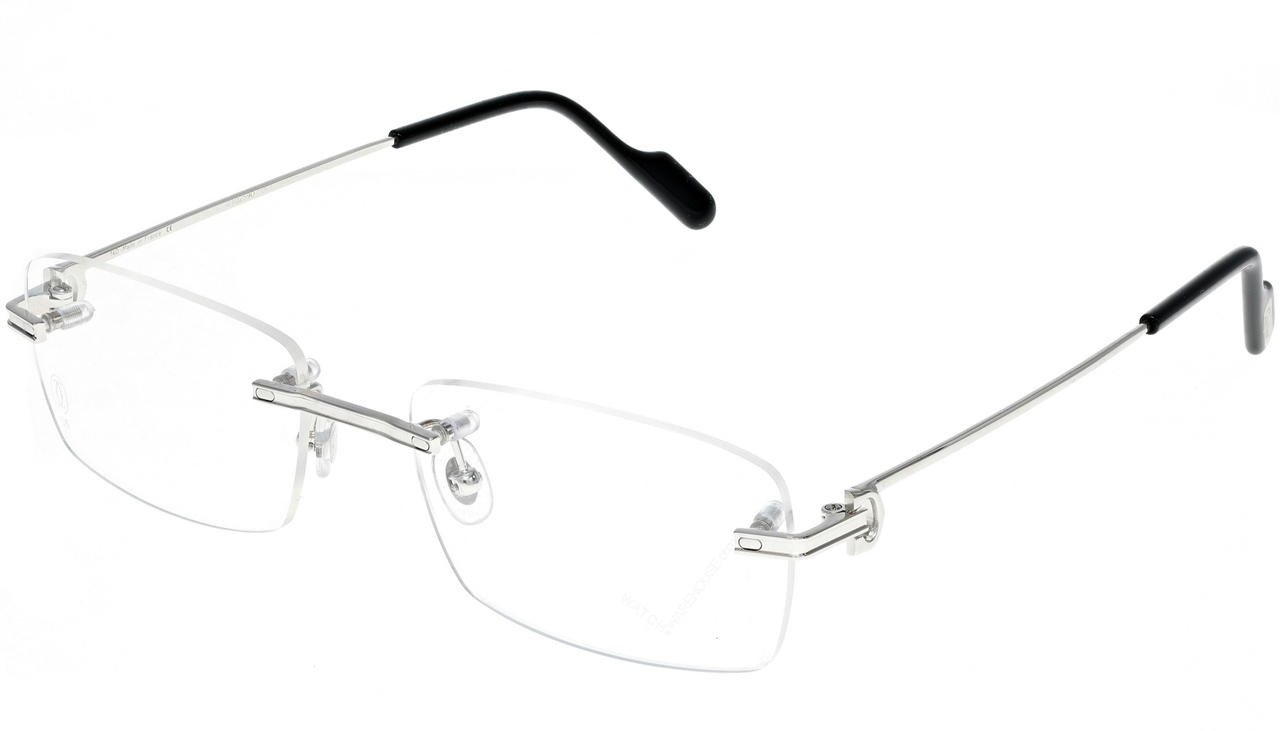 CARTIER Silver Rimless 55MM-140MM Unisex Eyewear CT0259O 001