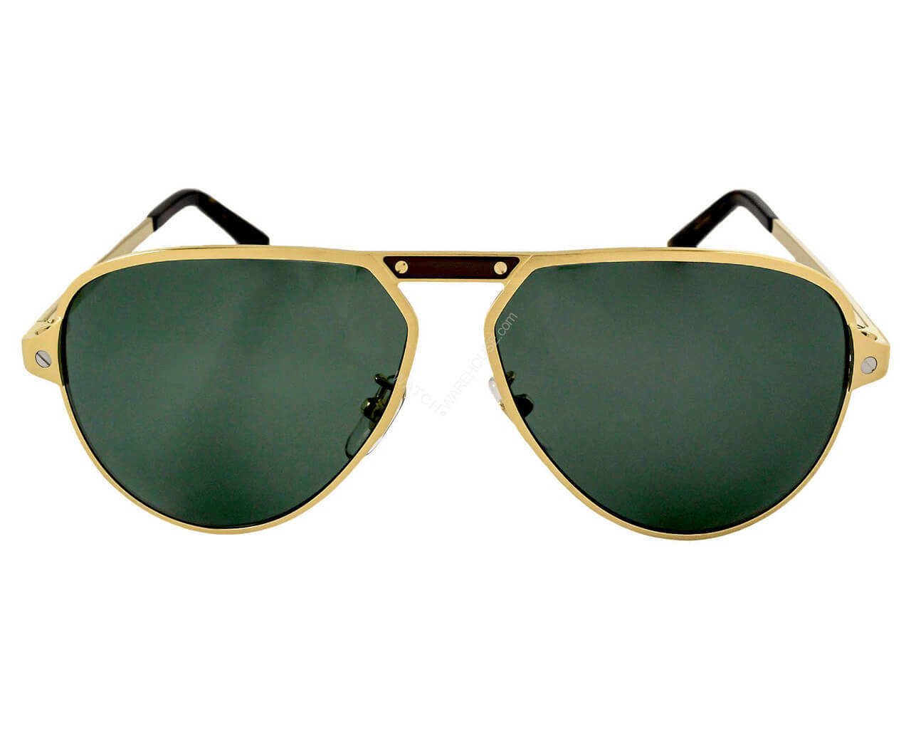 CARTIER Pilot Green Lens Full Rim Gold 61-13-145MM Men's Sunglasses CT0101SA 003