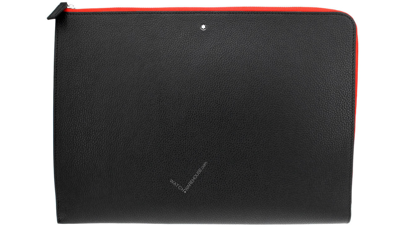 MONTBLANC Meisterstuck Soft Grain Black Red Leather Portfolio 124115