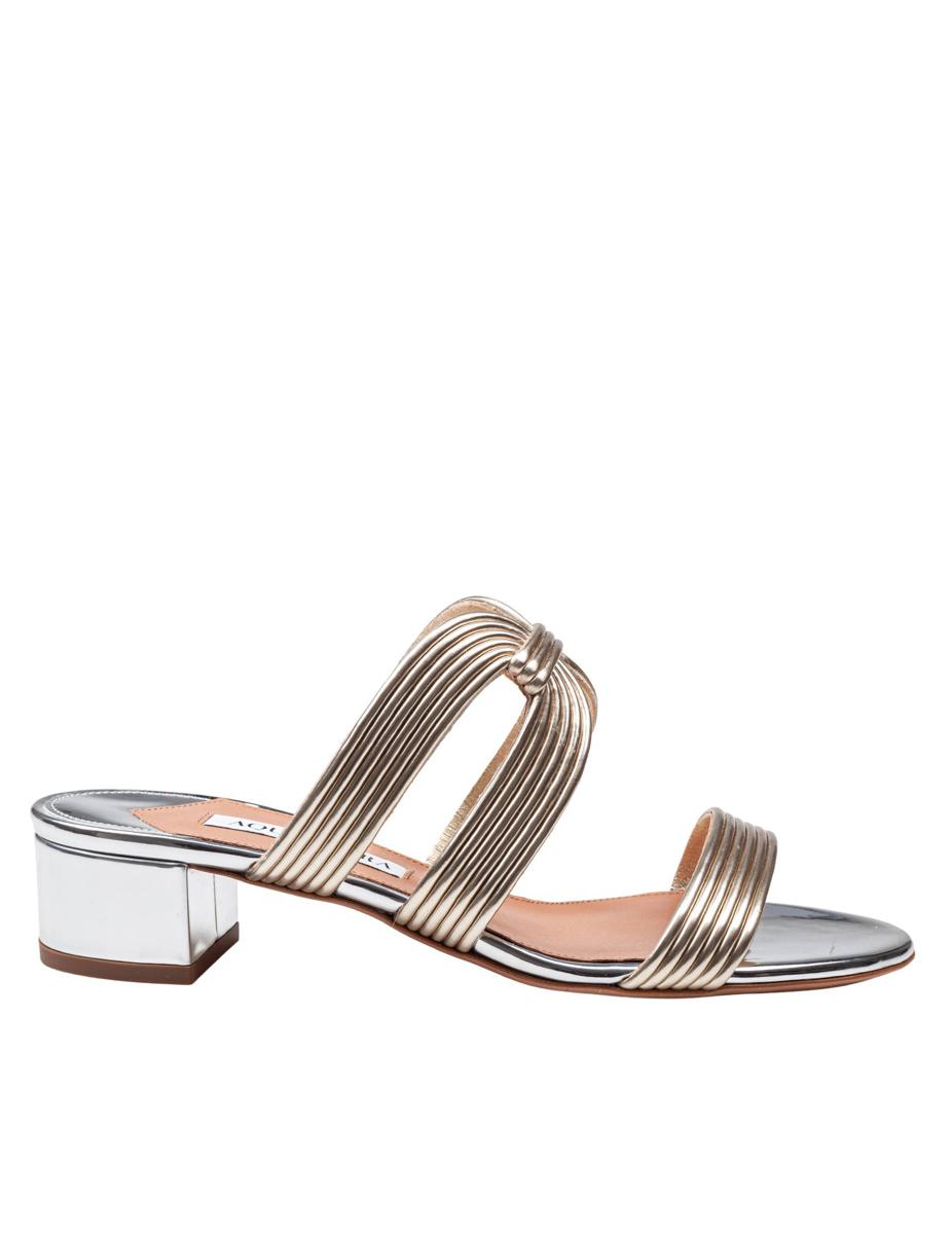 Aquazzura 层压皮革穆勒鞋