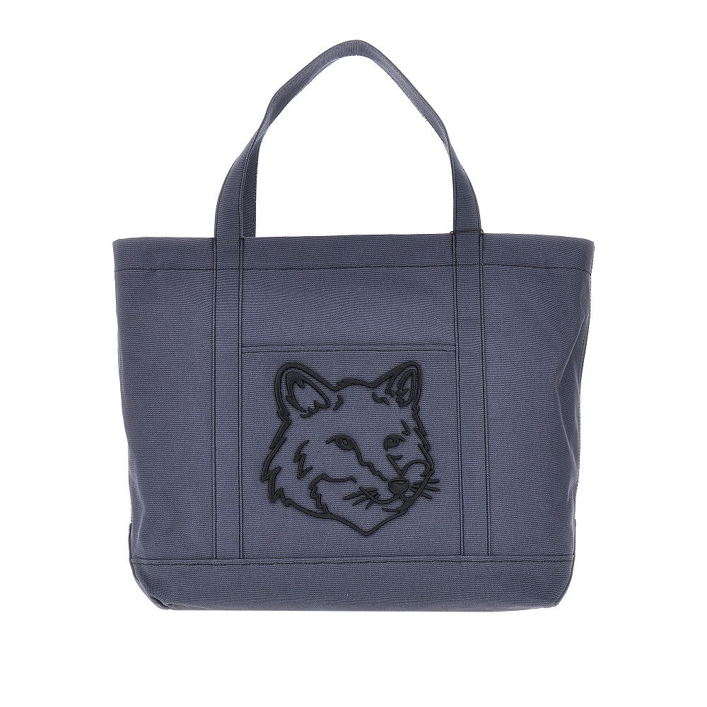 MAISON KITSUNE 大号狐狸头帆布托特包 男士