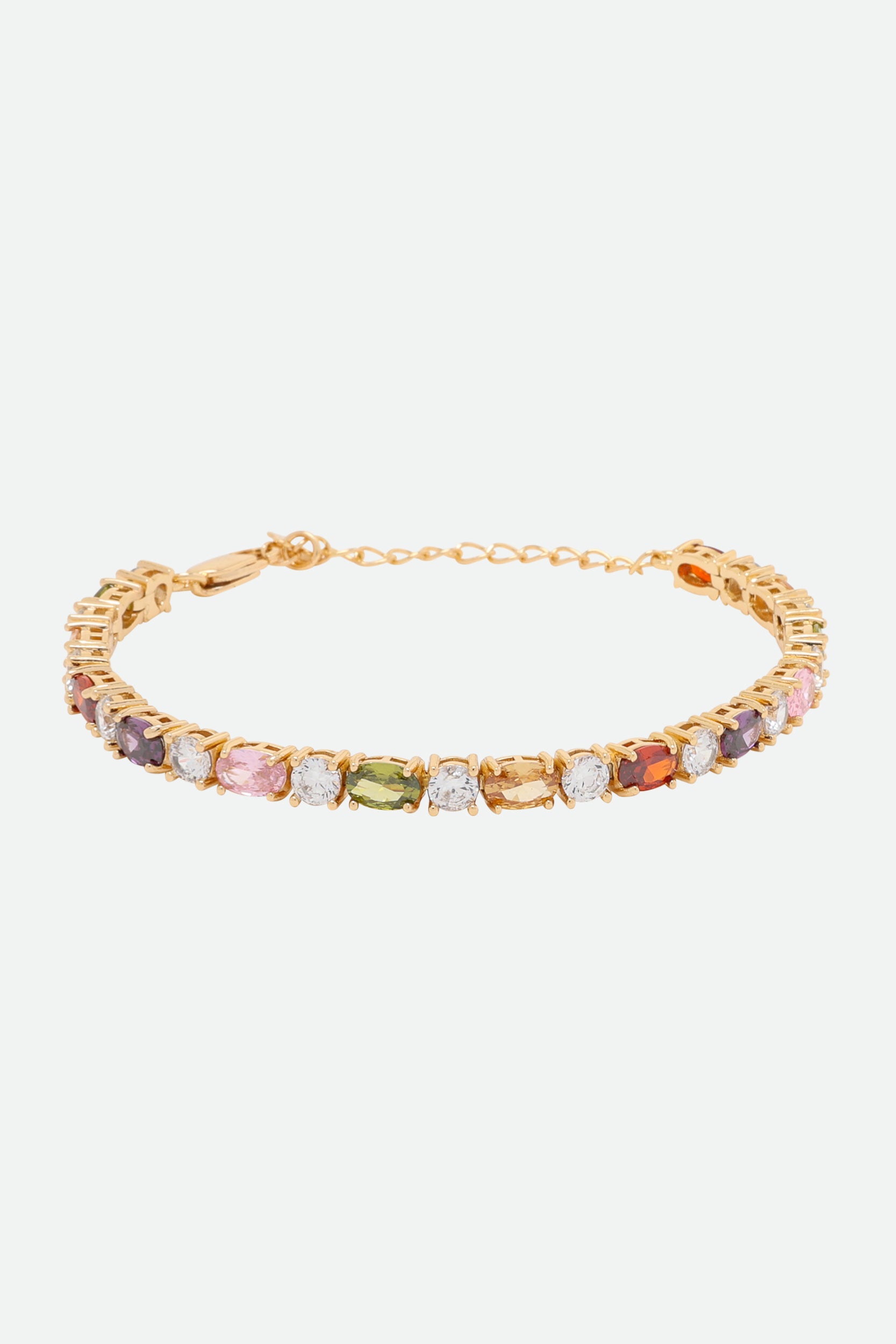 Melusina Bijoux Bracciale Dorato con Zirconi Colorati e Pietre
