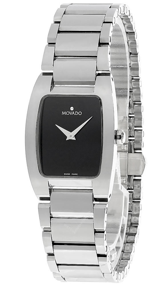 MOVADO Fiero 24MM Tungsten Carbide Black Dial Women's Watch 0605622