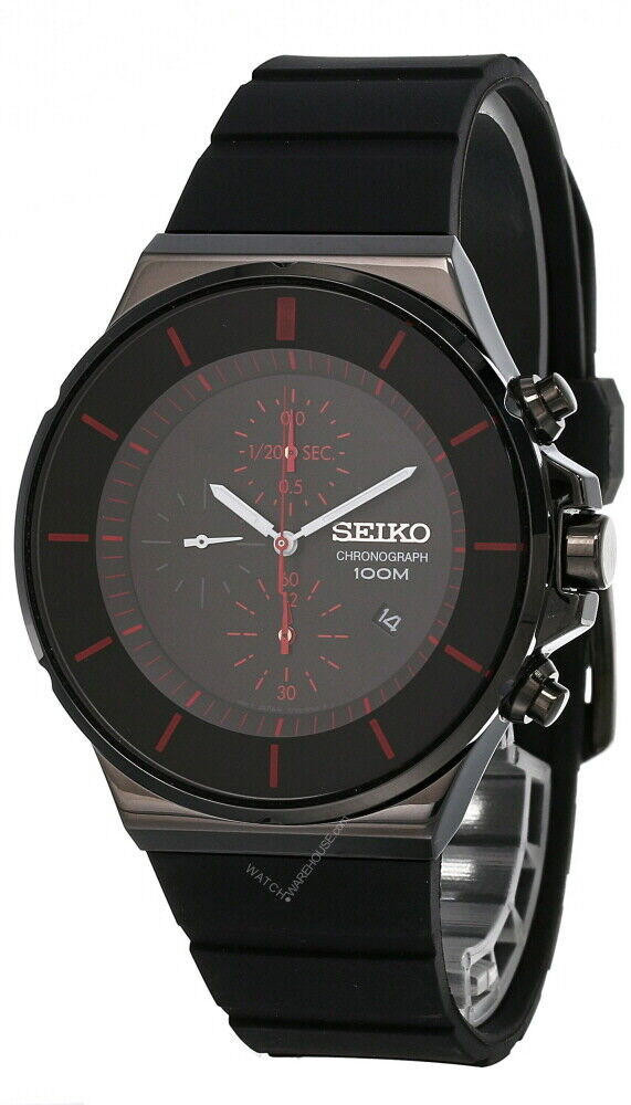 Seiko Chronograph 44MM Black Dial Men's Watch SNDD61