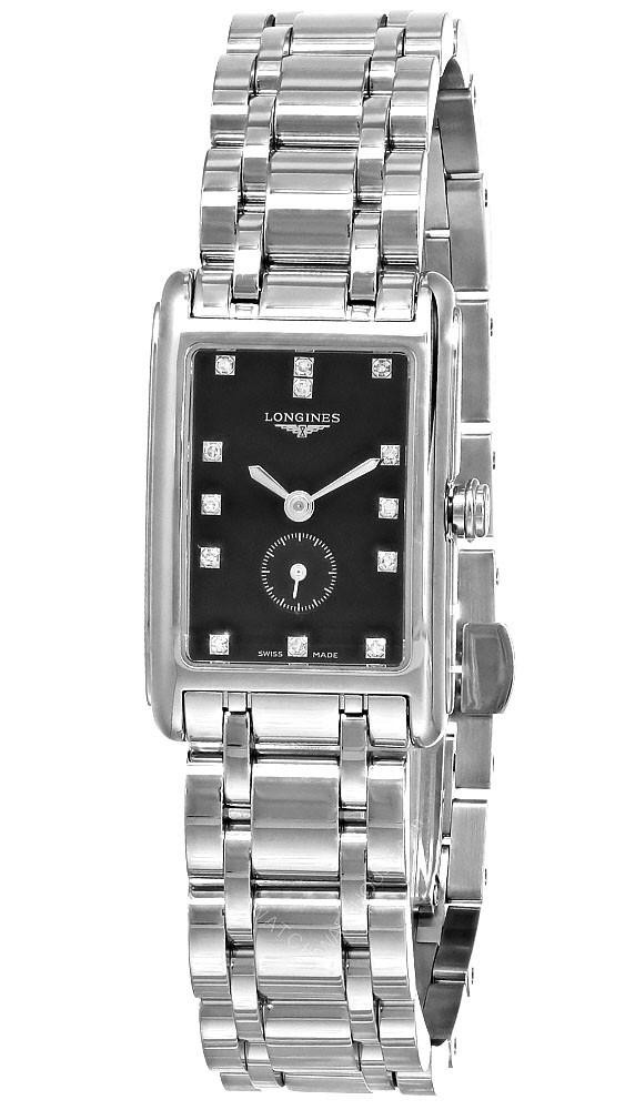 LONGINES Dolce Vita Quartz 13 Diamond Black Dial Women's Watch L5.255.4.57.6 / L52554576