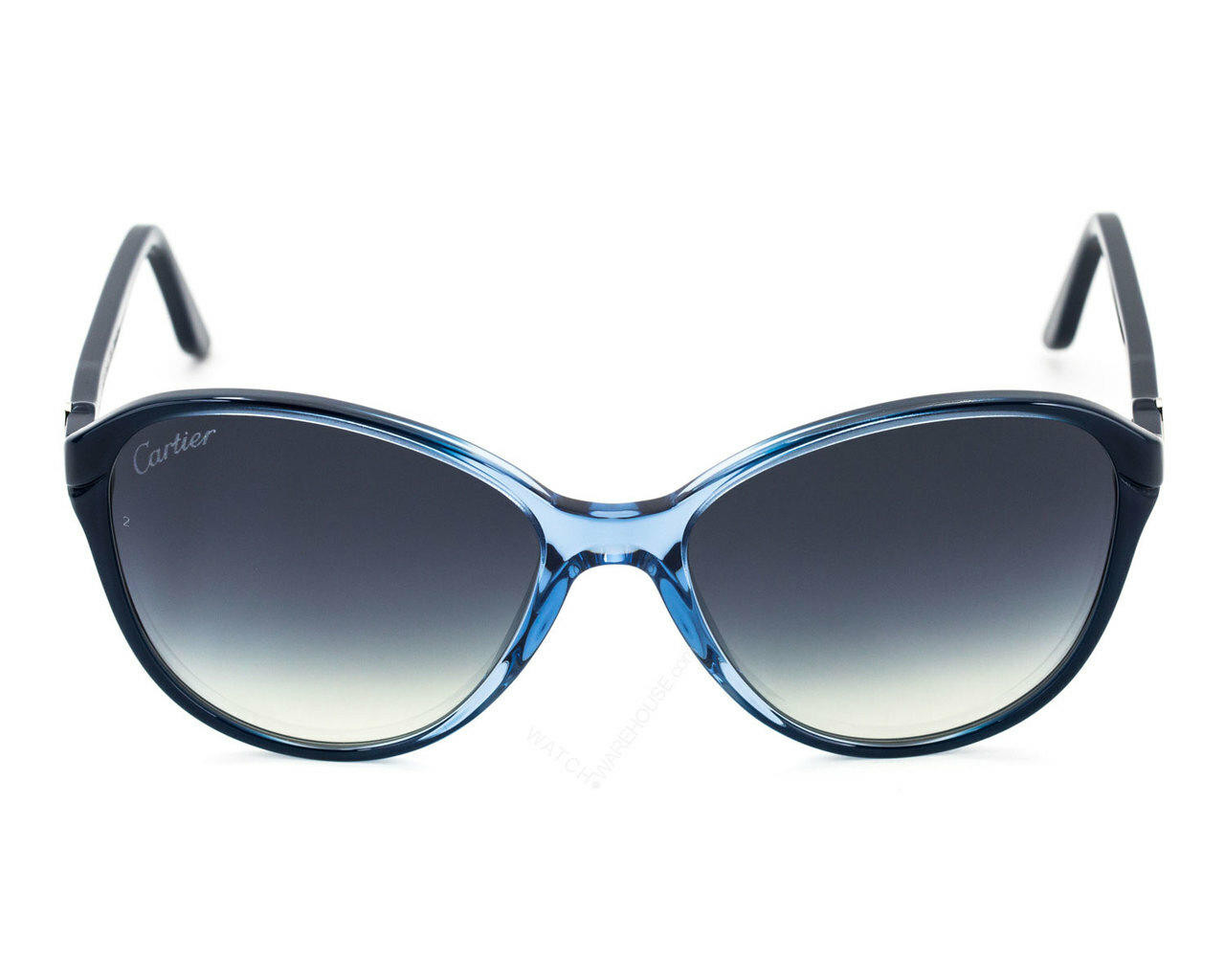 CARTIER Double C-Decor Cat Eye Blue COMP Women's Sunglasses ESW00181
