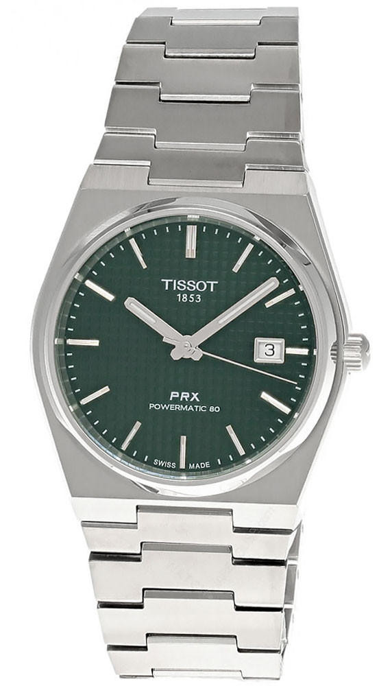 TISSOT PRX Powermatic 80 40MM SS Green Dial Men's Watch T137.407.11.091.00 / T1374071109100