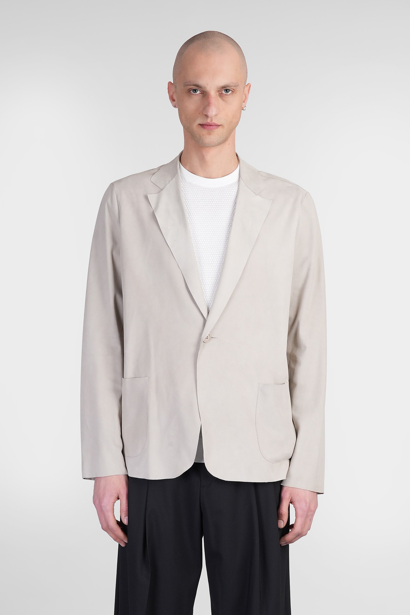 Salvatore Santoro Leather Jacket In Grey Leather