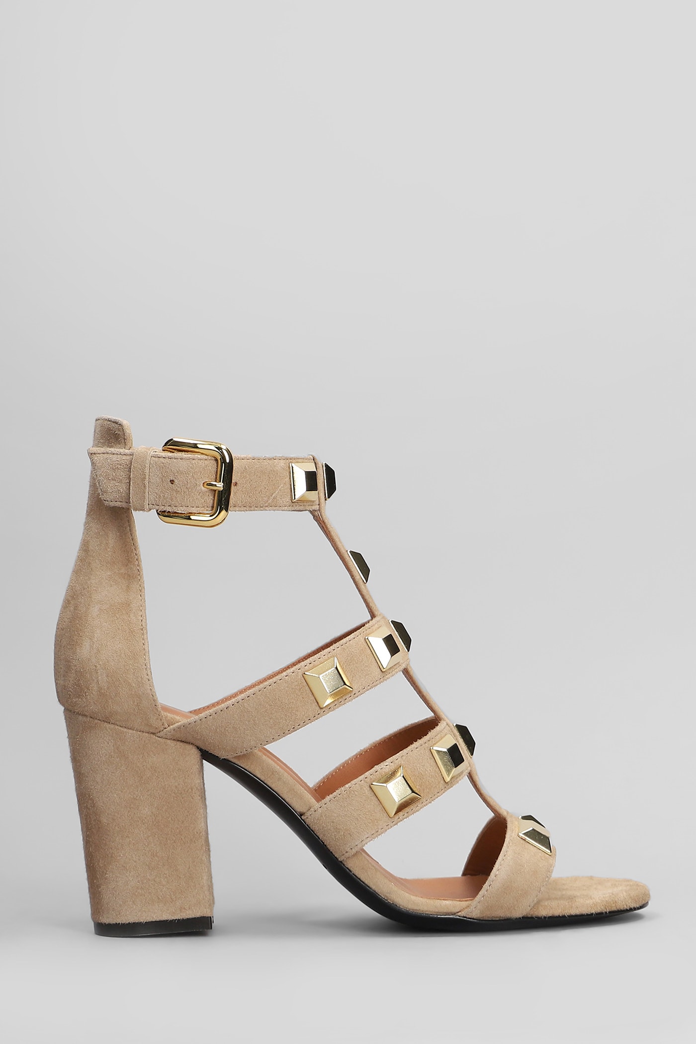 Via Roma 15 Sandals In Beige Suede