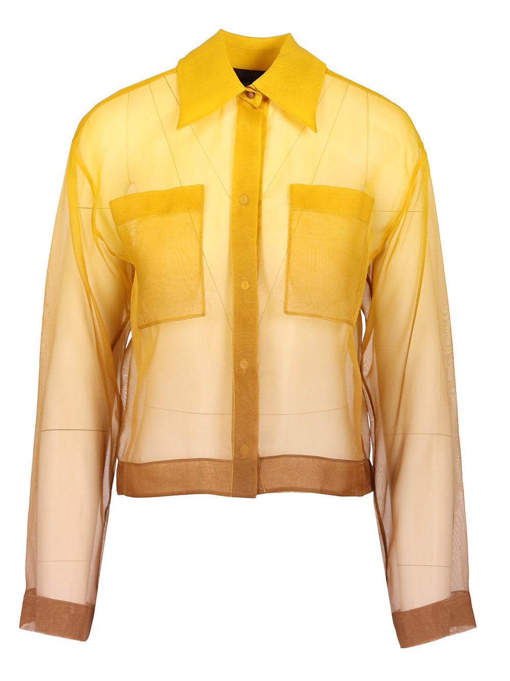 Max Mara Davina 渐变真丝欧根纱短袖衬衫
