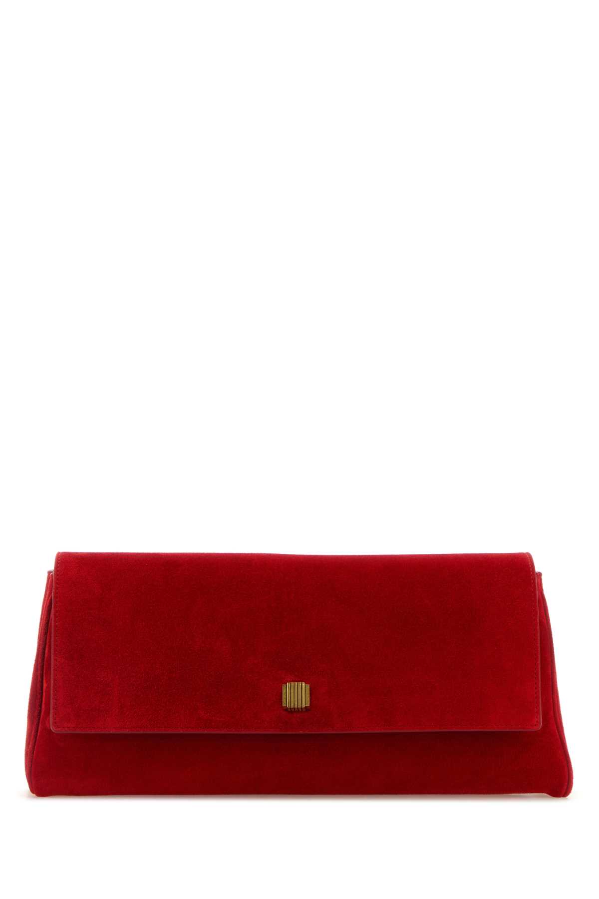 Khaite Red Suede Audrey Clutch