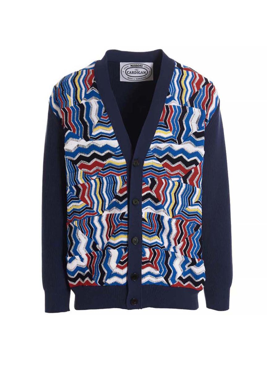 Missoni 之字形开襟羊毛衫