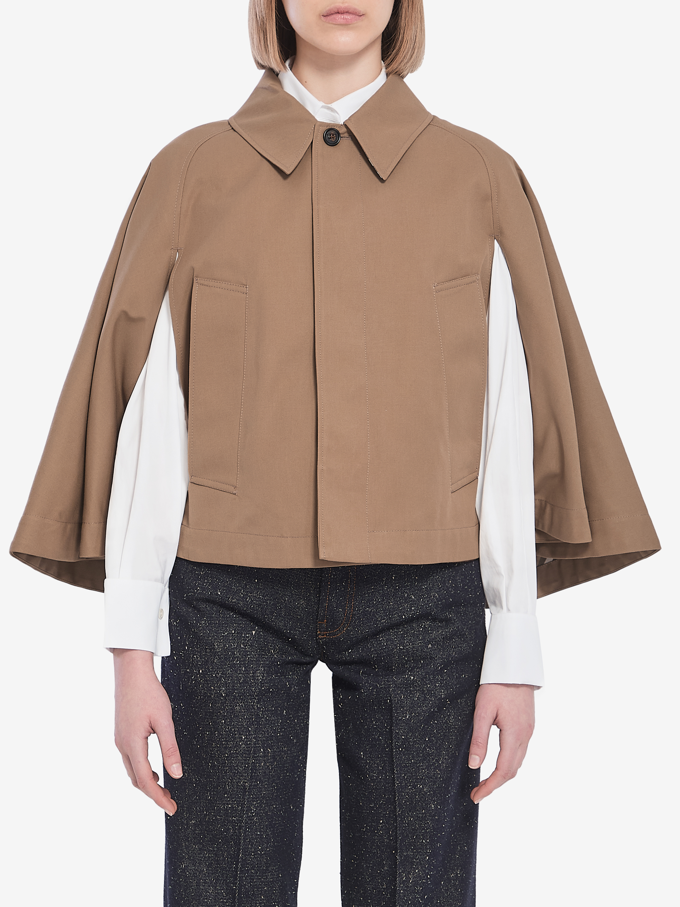 Cottonblend cropped cape