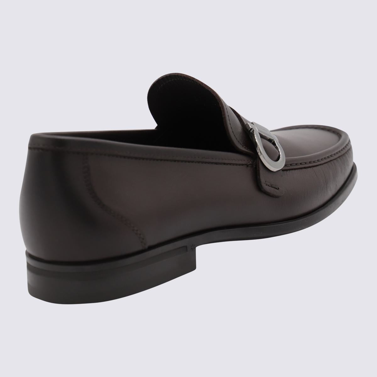 Salvatore Ferragamo Dark Brown Leather Gancini Loafers