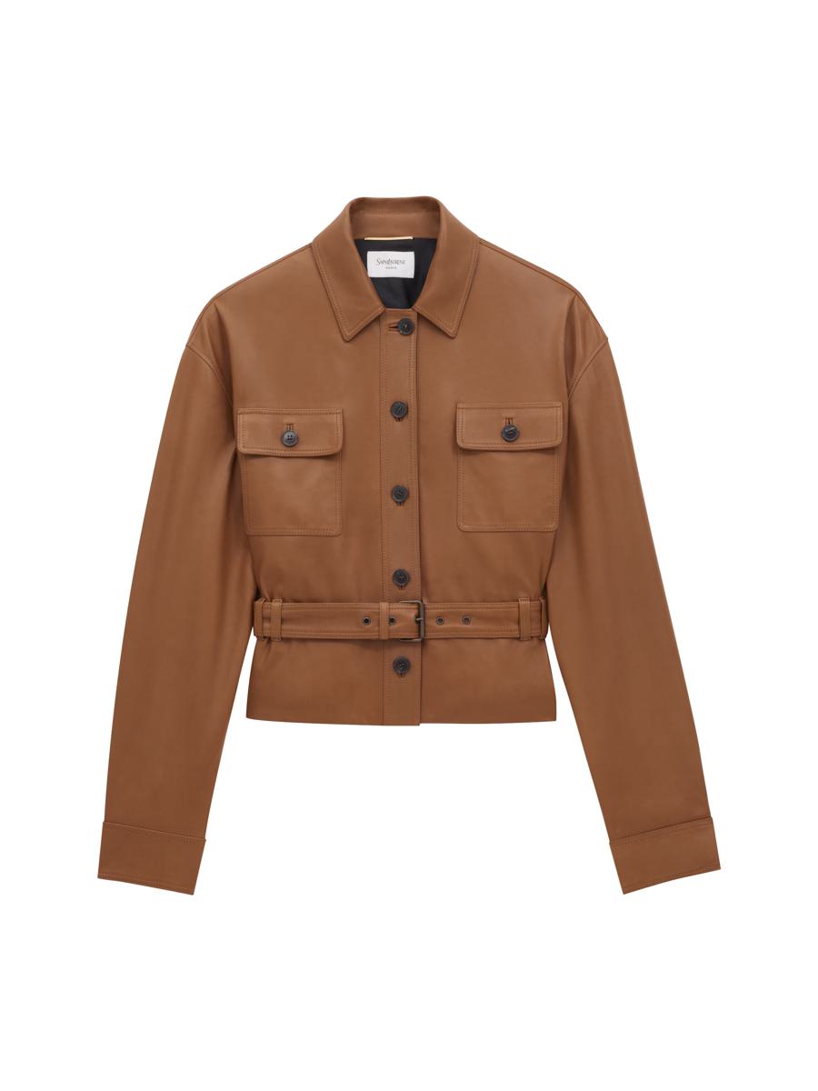 Saint Laurent 萨哈连 皮革短款夹克