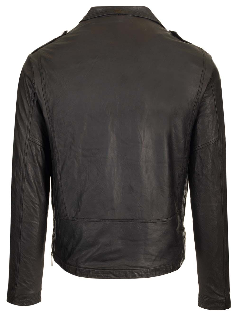 Giorgio Brato Lamb Leather Biker Jacket