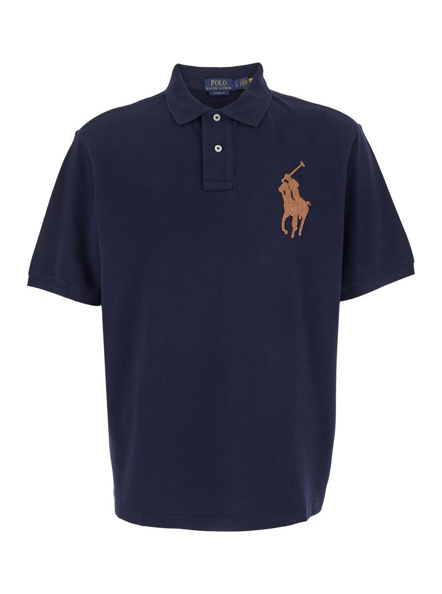 Blue Polo With Classic Collar And Maxi Pony Logo On The Front In Cotton Man