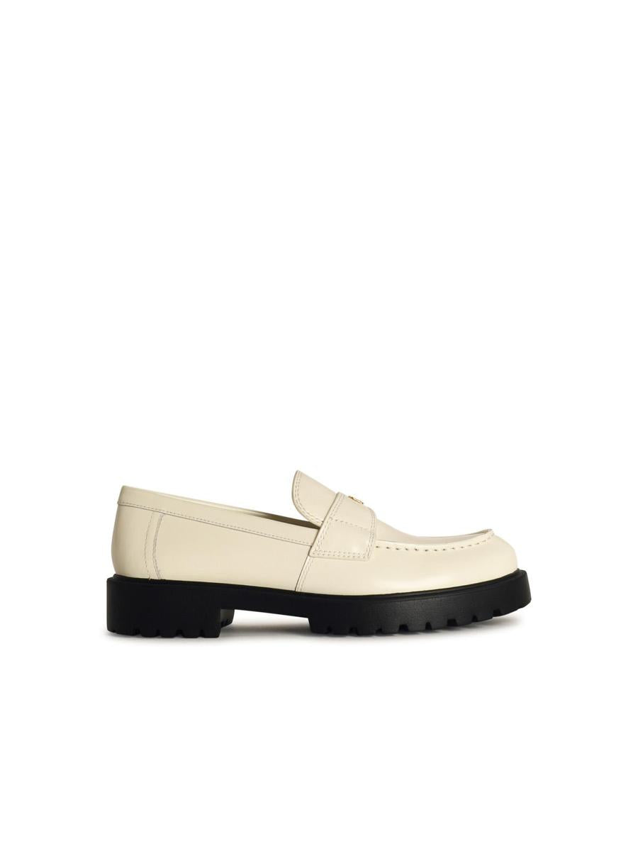 Tory Burch 象牙白皮革乐福鞋