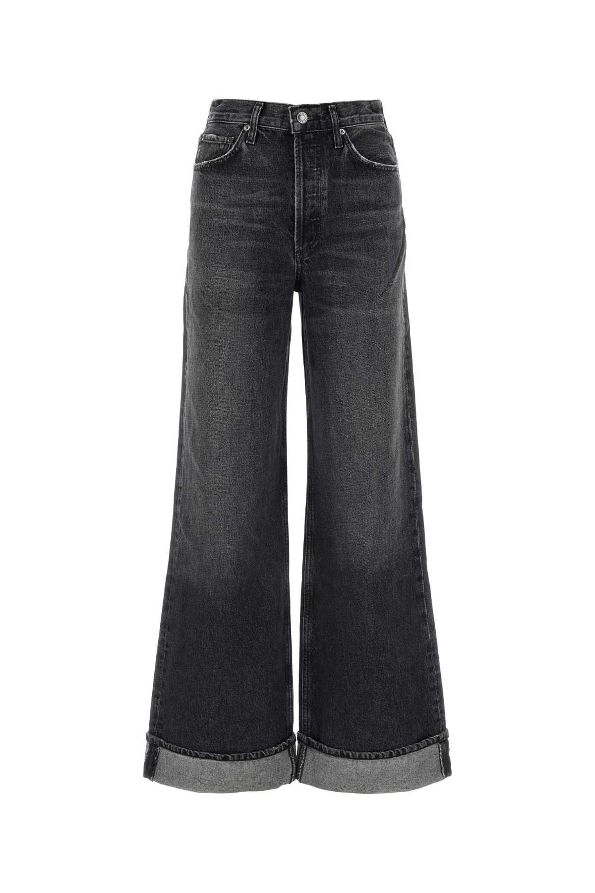 AGOLDE Dark Grey Denim Dame Wide-leg Jeans
