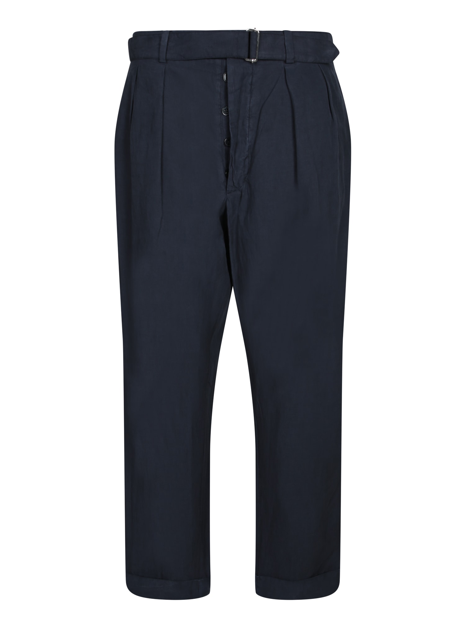 Officine Générale Pierre 棉麻蓝色裤子