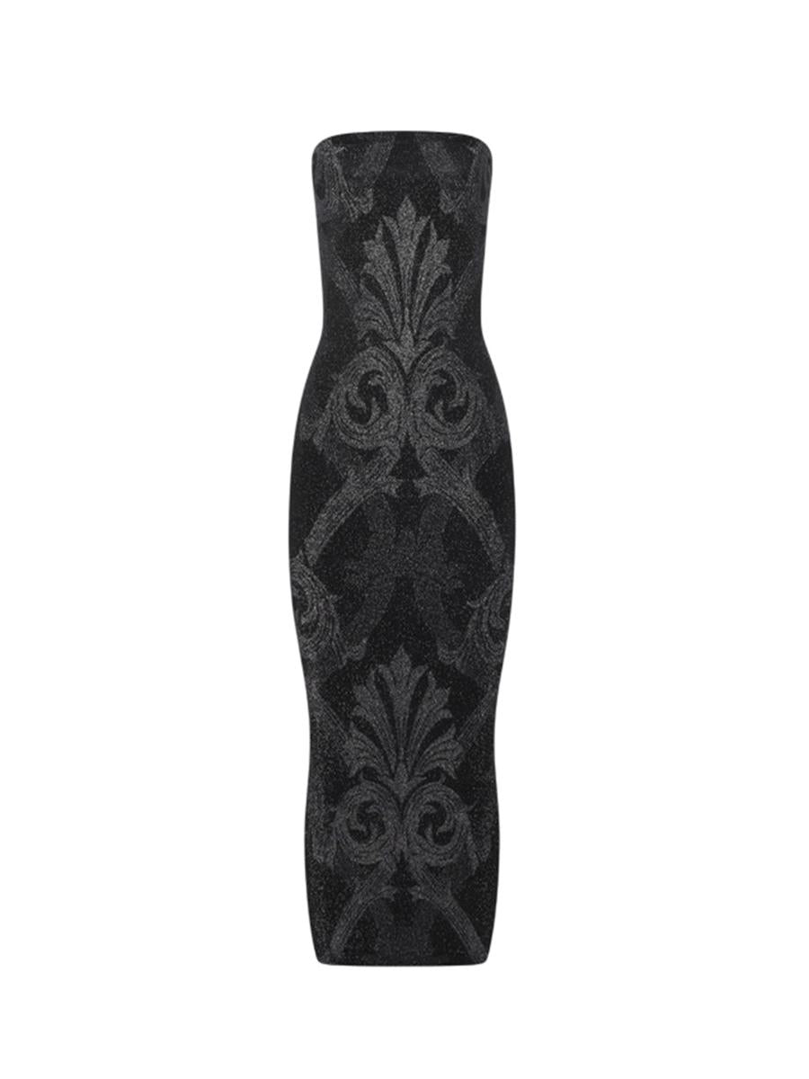 Wolford Metallic Midi Dress With Baroque Jacquard Effect