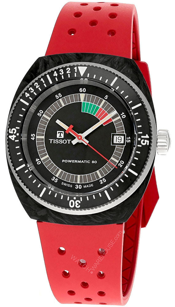 TISSOT Sideral S Powermatic 80 41MM Red Rubber Men's Watch T145.407.97.057.02 / T1454079705702