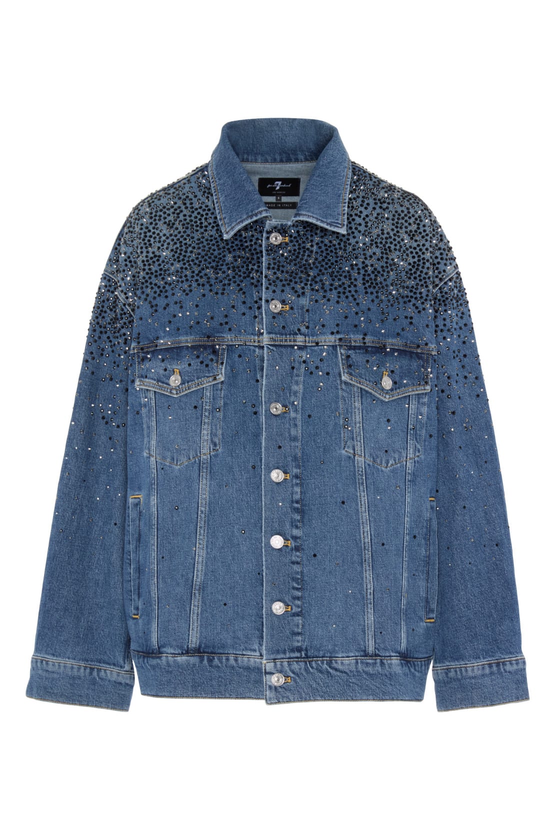 7 For All Mankind Oli 卡车司机风糖果色做旧水晶牛仔裤