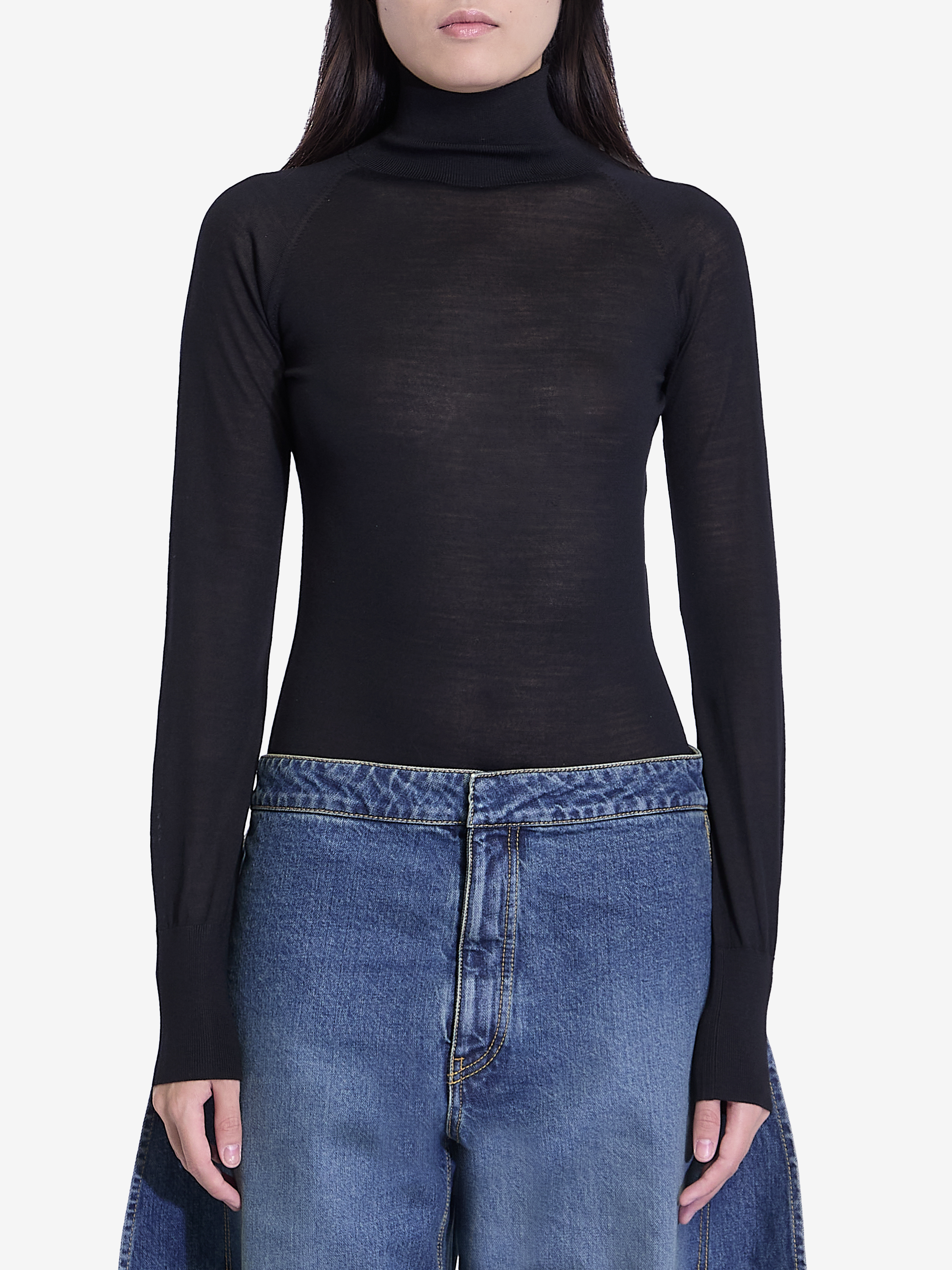 Bodysuit in sheer knit