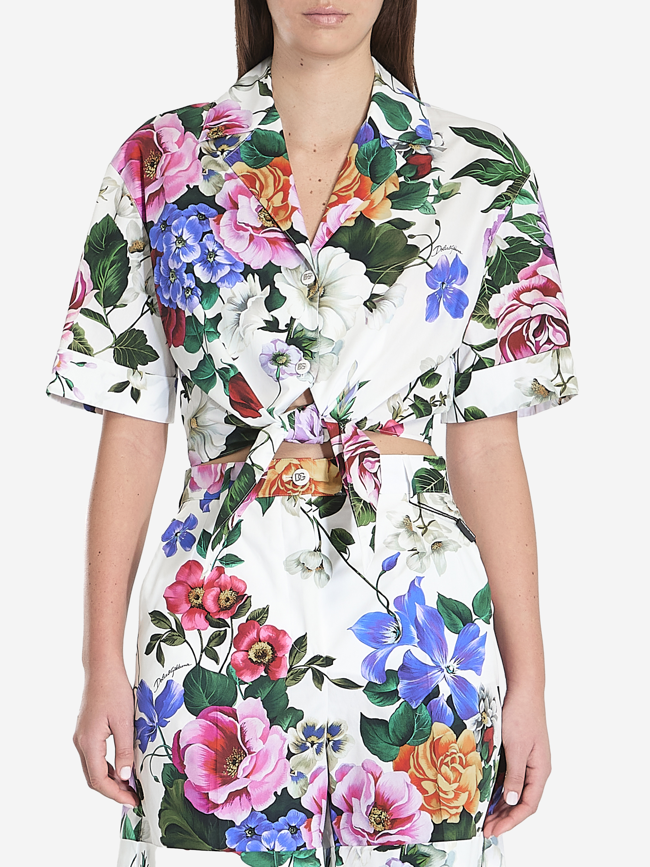 Floral cropped shirt