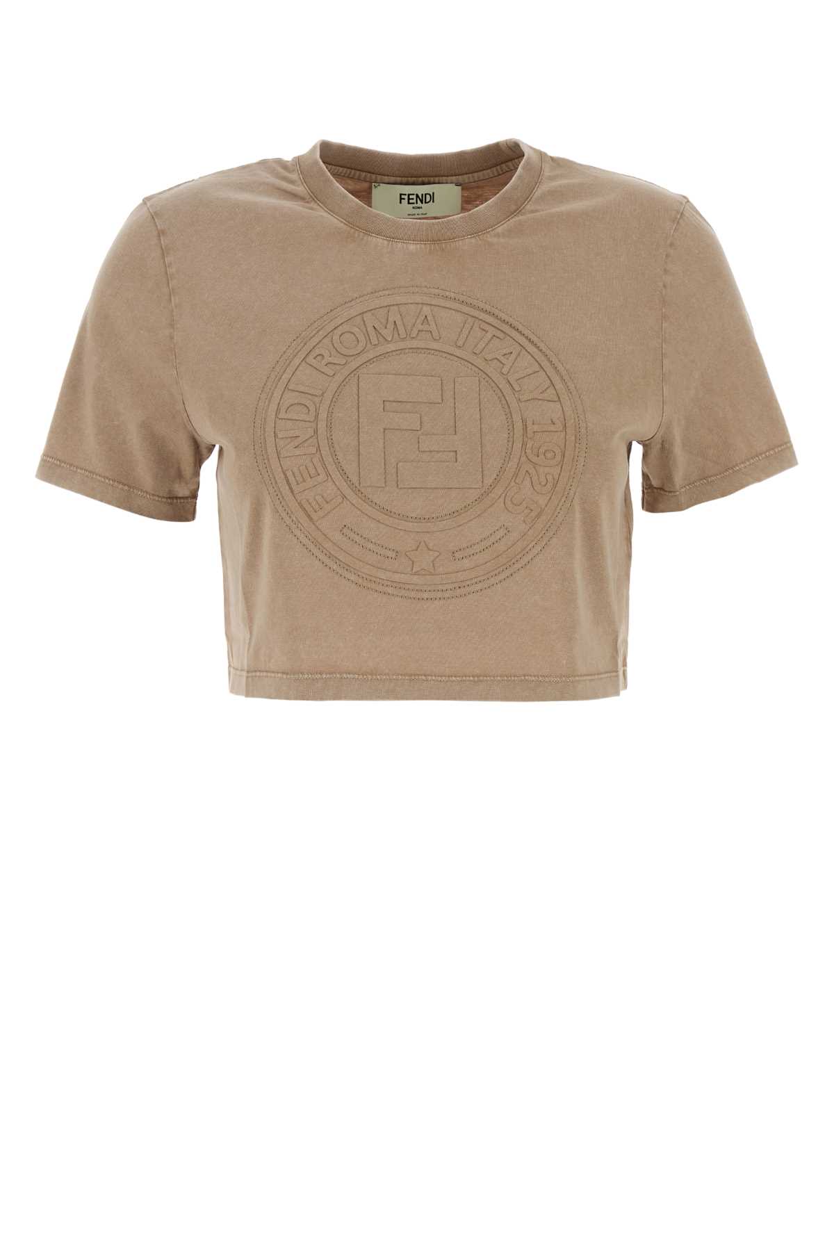 Fendi Cappuccino In Cotton T-shirt