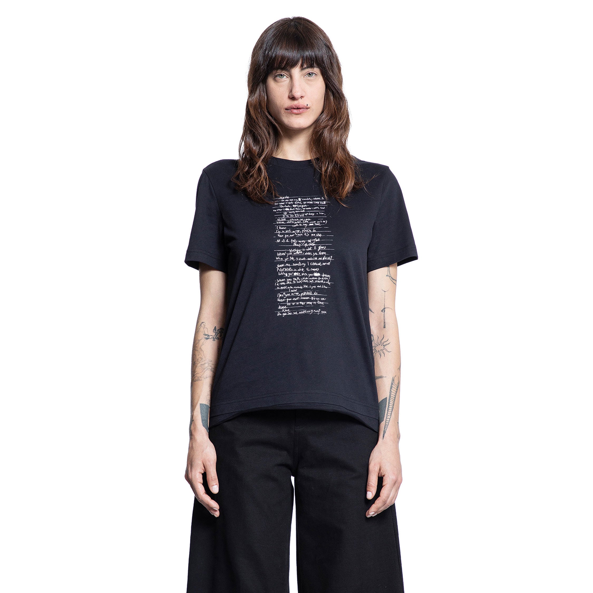 MONCLER GENIUS WOMAN BLACK T-SHIRTS & TANK TOPS