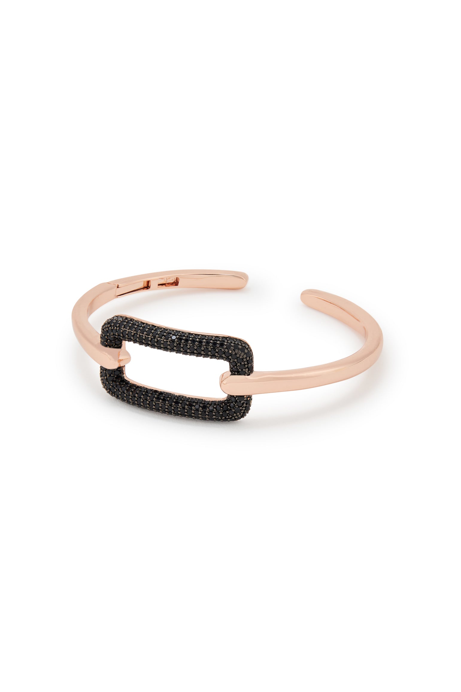 MELUSina BIJOUX Bracciale Rigido Oro con Zirconi Neri