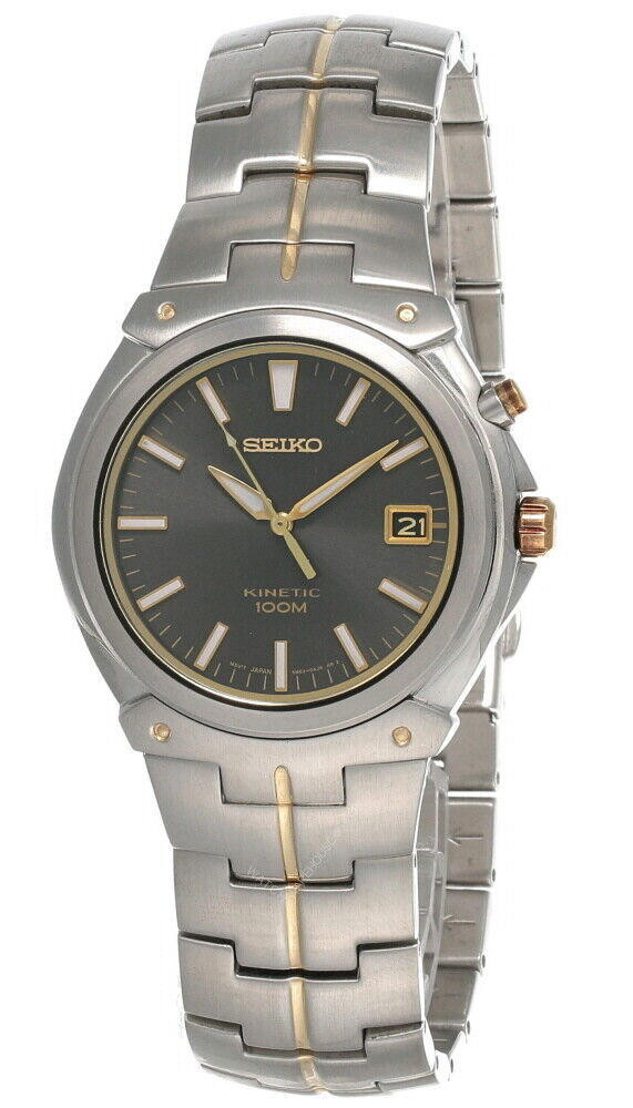 SEIKO 39MM Dark Charcoal Dial Two-tone SS Men's Watch SKA198