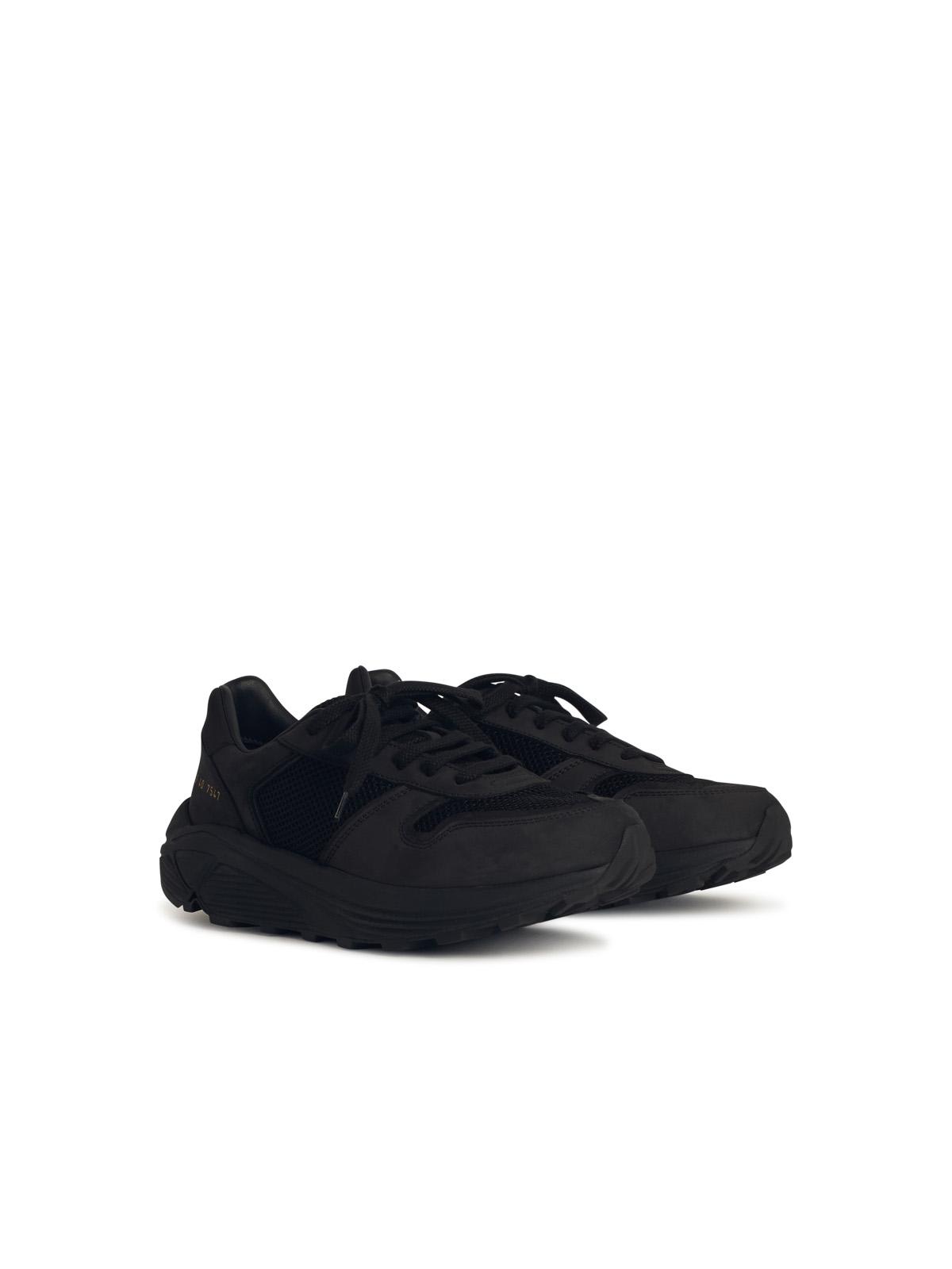 Common Projects 黑色皮革拼接运动鞋