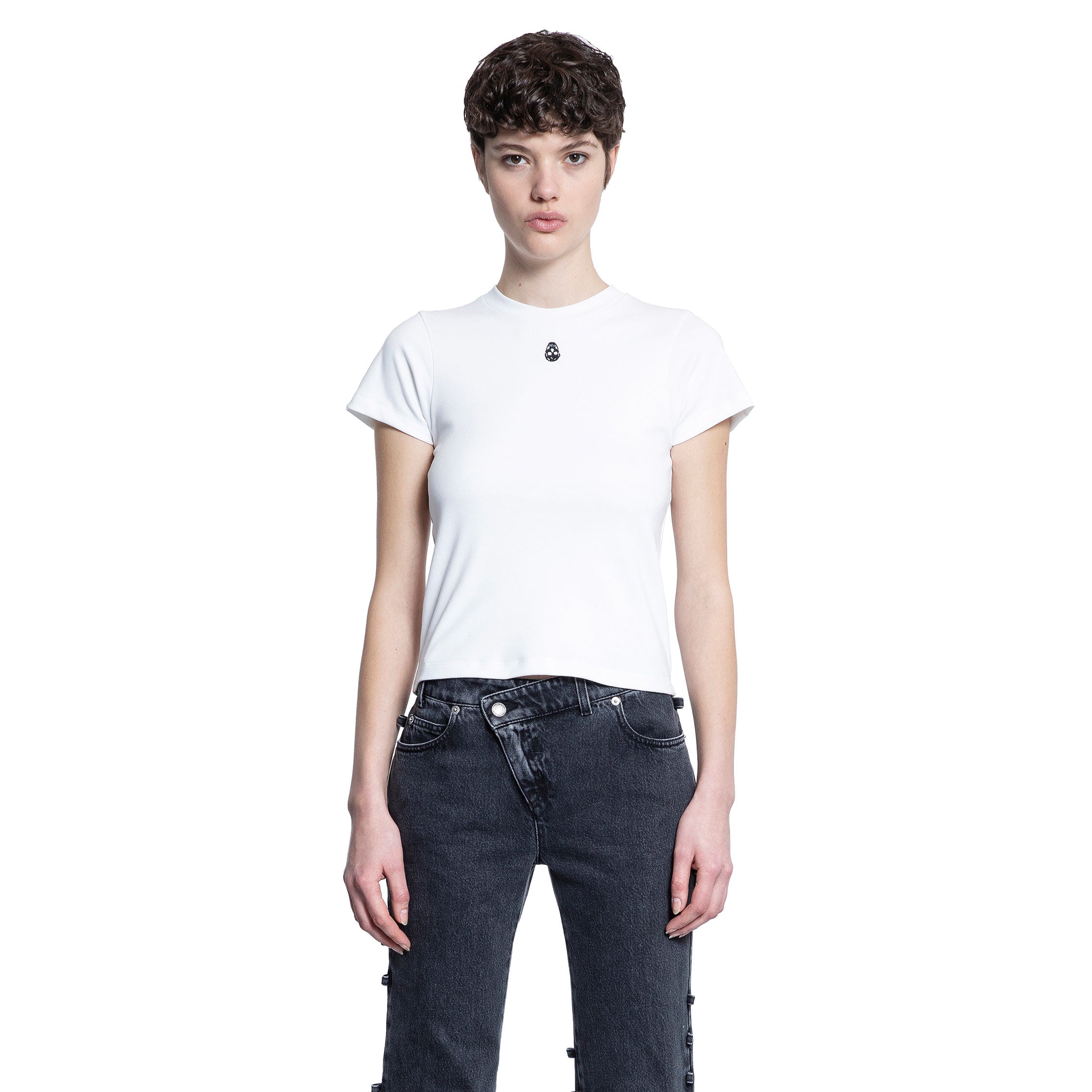ALEXANDER MCQUEEN WOMAN WHITE T-SHIRTS & TANK TOPS