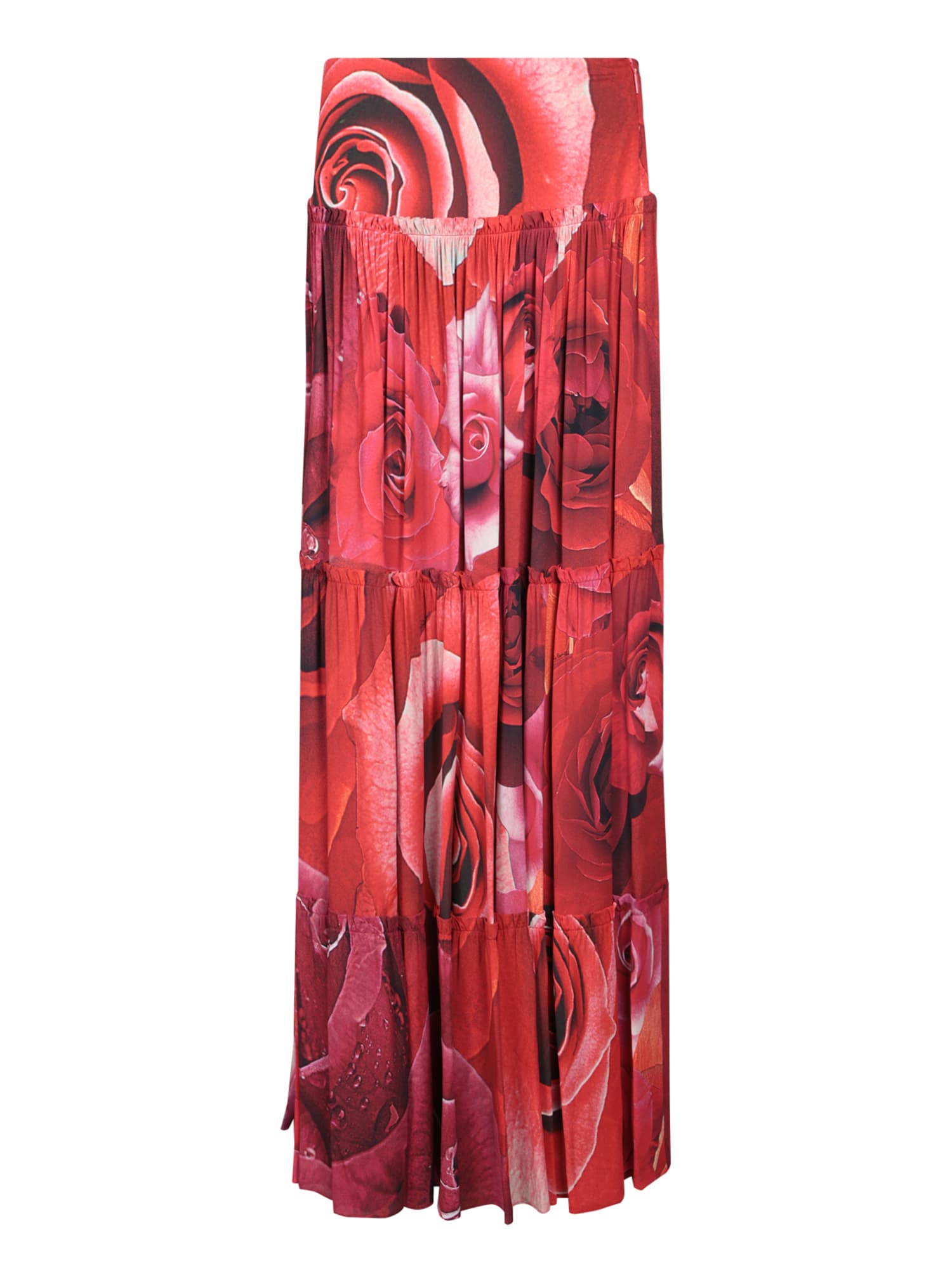 Roberto Cavalli 花园玫瑰红色半身裙