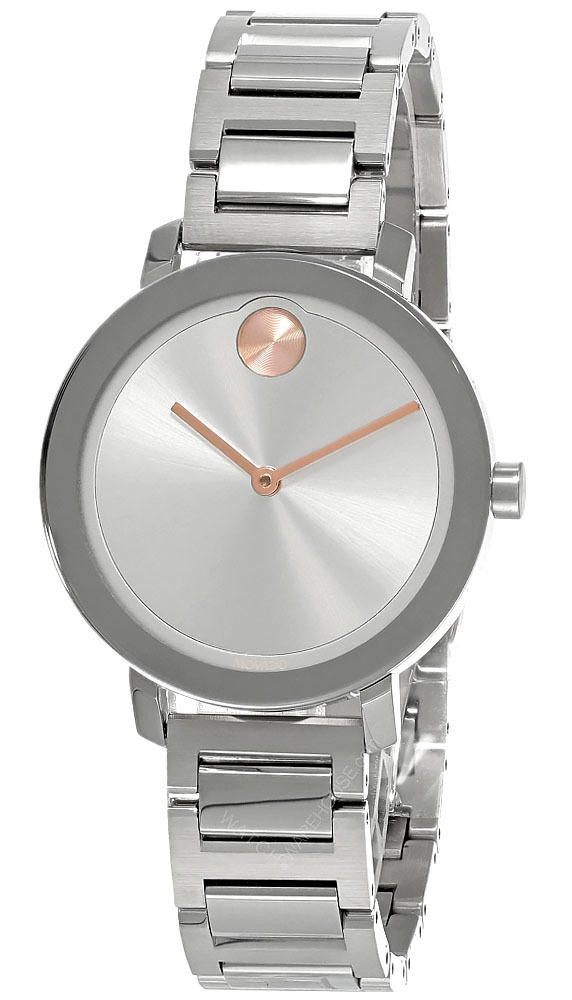 MOVADO Bold 34MM Quartz Metallic Dial Silver-Tone Women's Watch 3600647