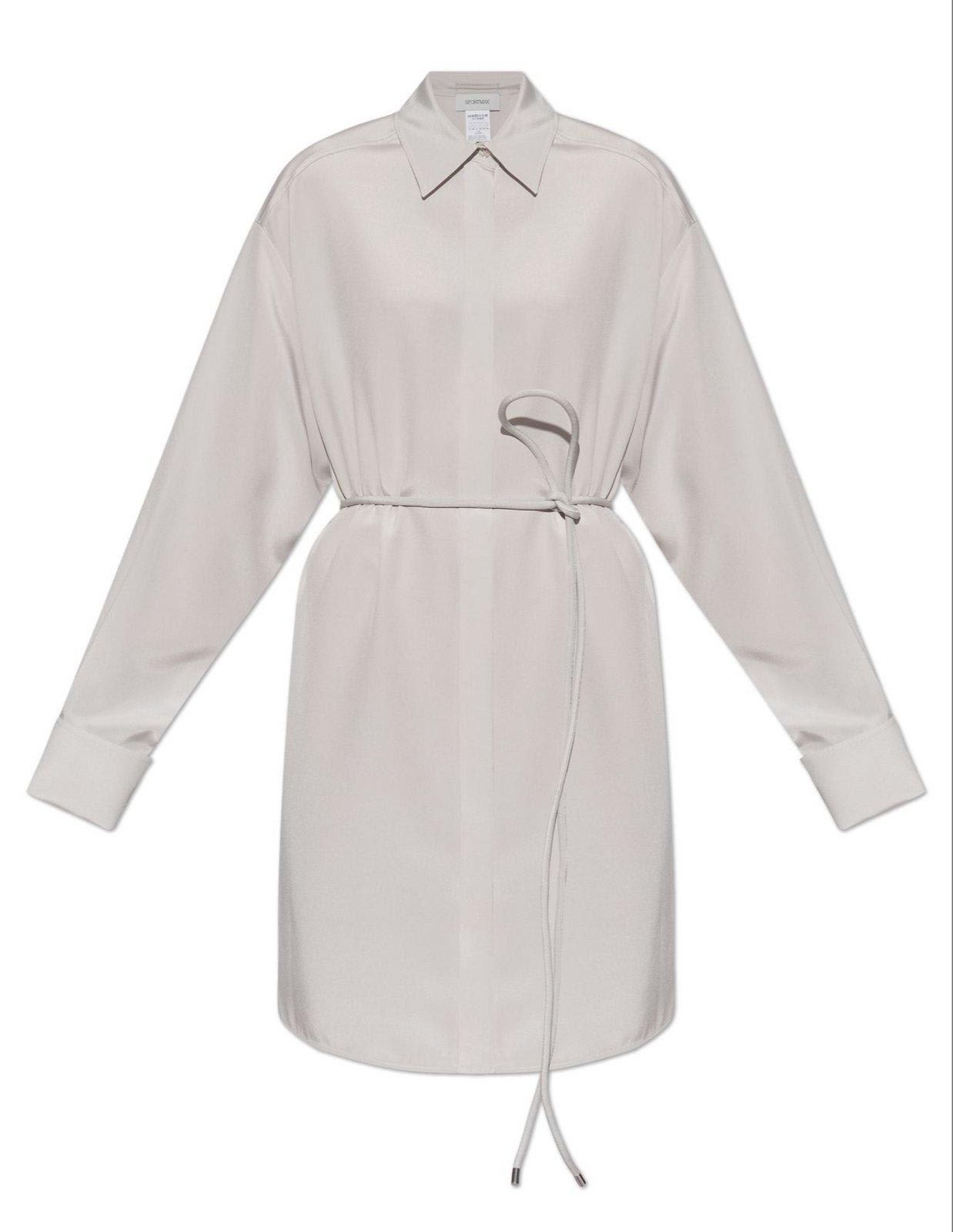 SportMax Eolie Oversized Tied Waist Long-sleeved Dress