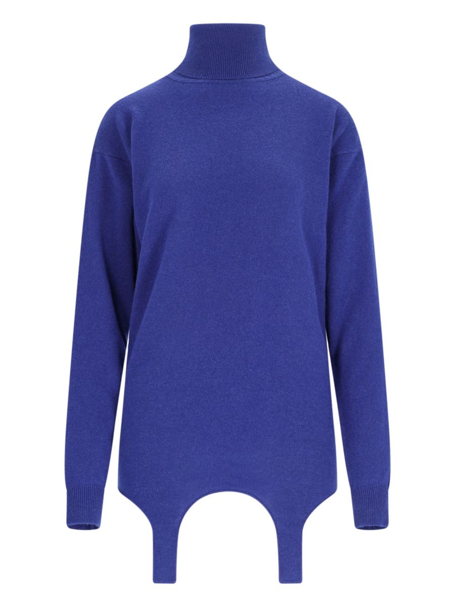 Saint Laurent Turtleneck Garter Sweater Clothing