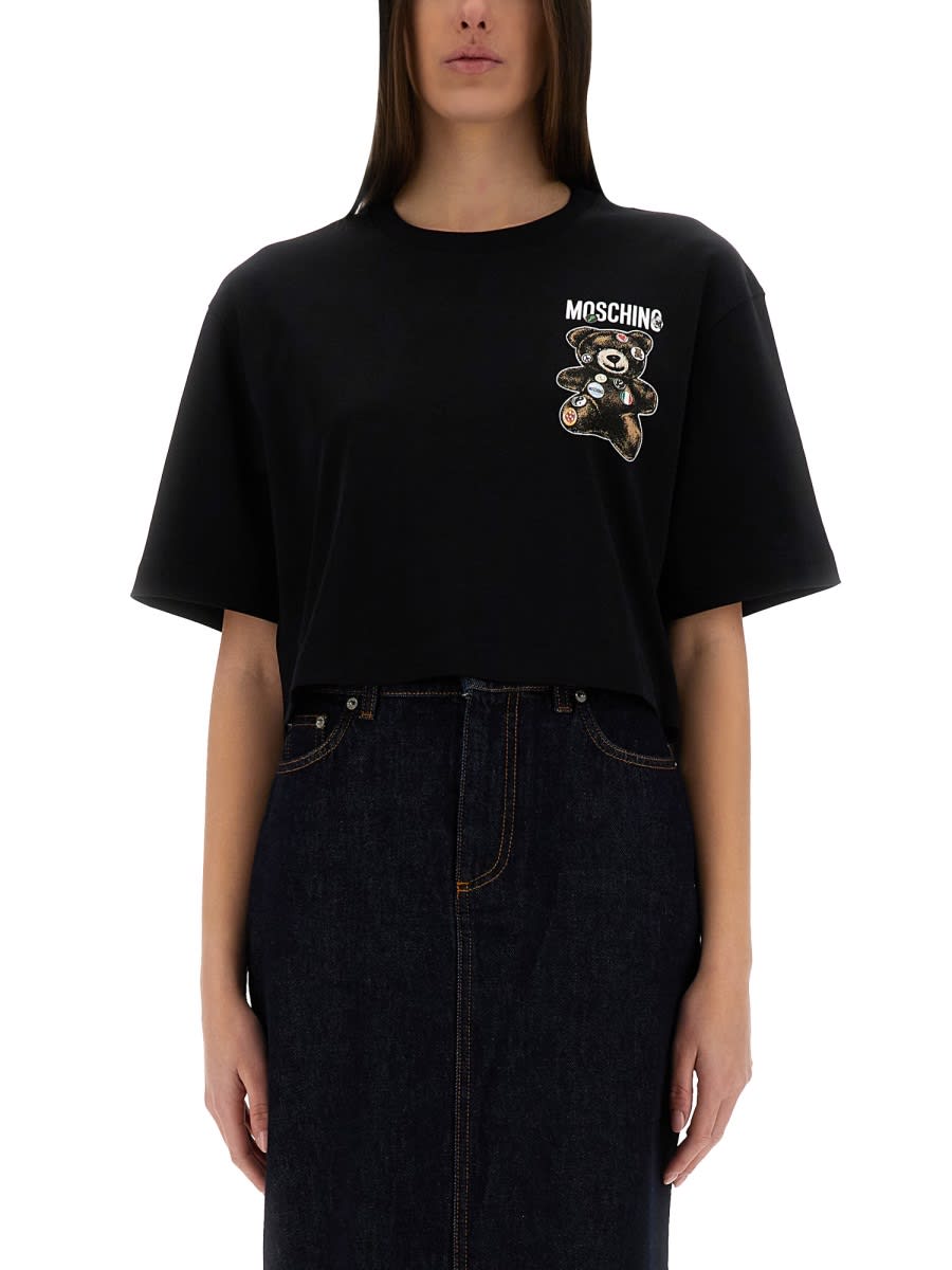 Moschino 短款T恤 泰迪熊图案