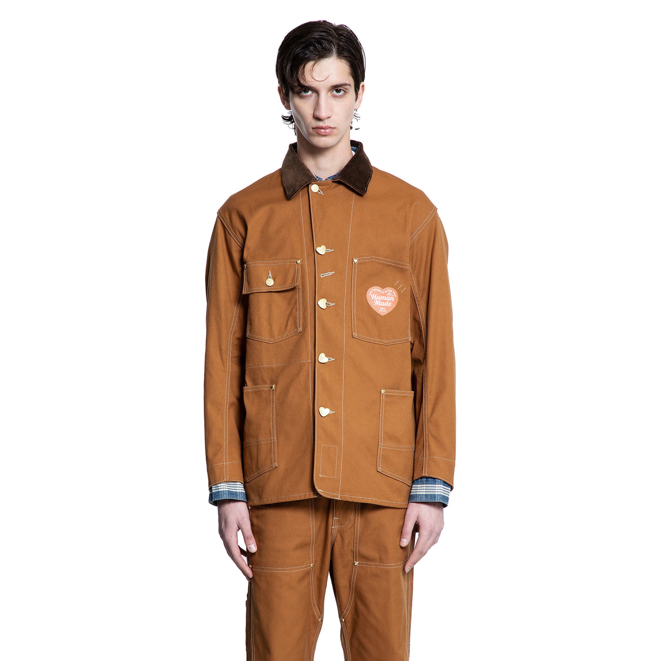 HUMAN MADE MAN BROWN JACKETS