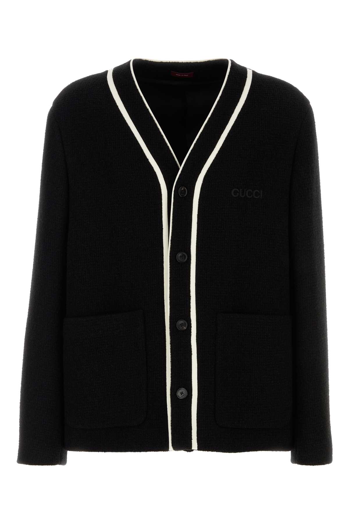 Gucci 黑色羊毛混纺开衫