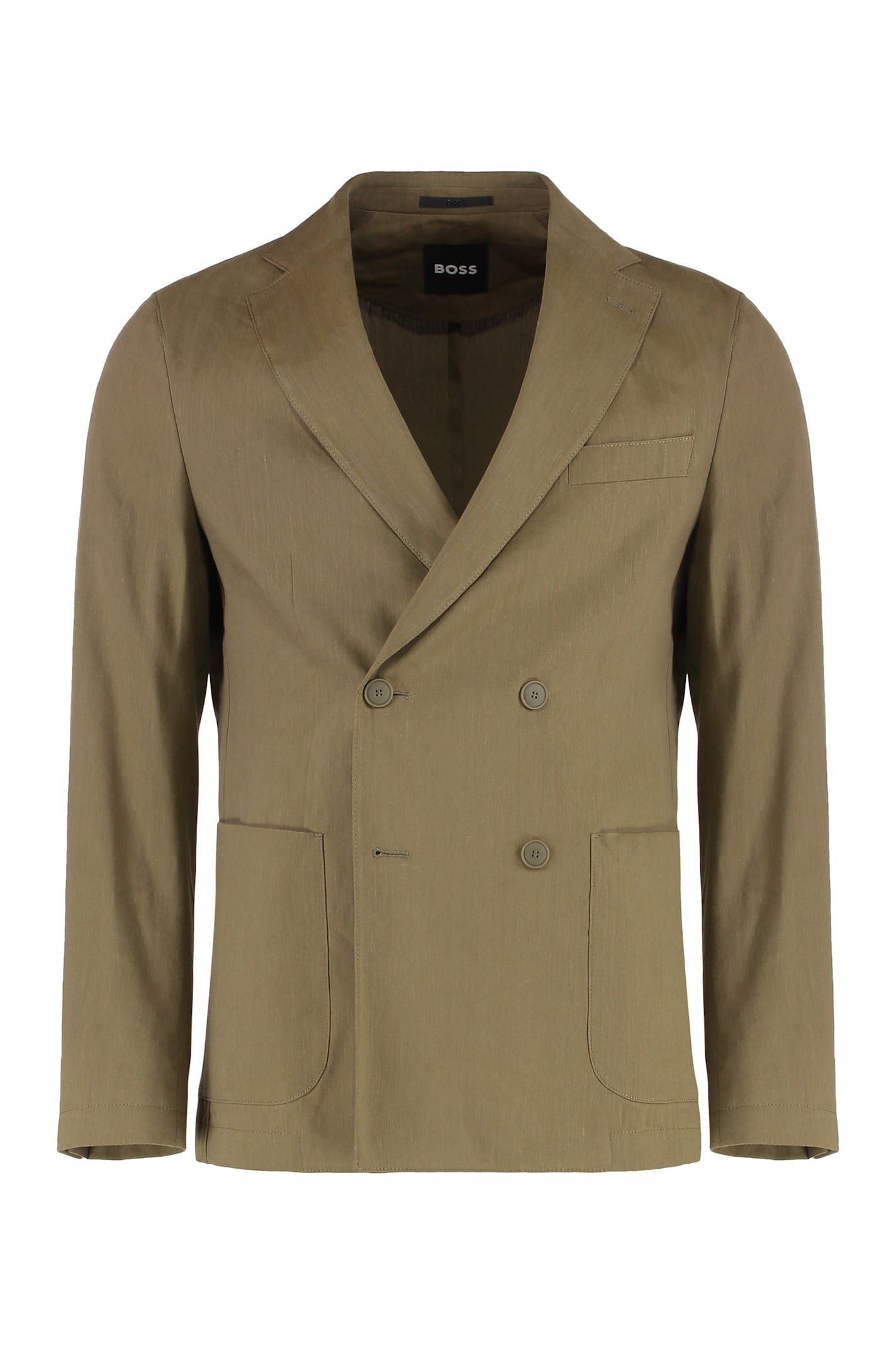 Hugo Boss Double-breasted Linen Blend Jacket