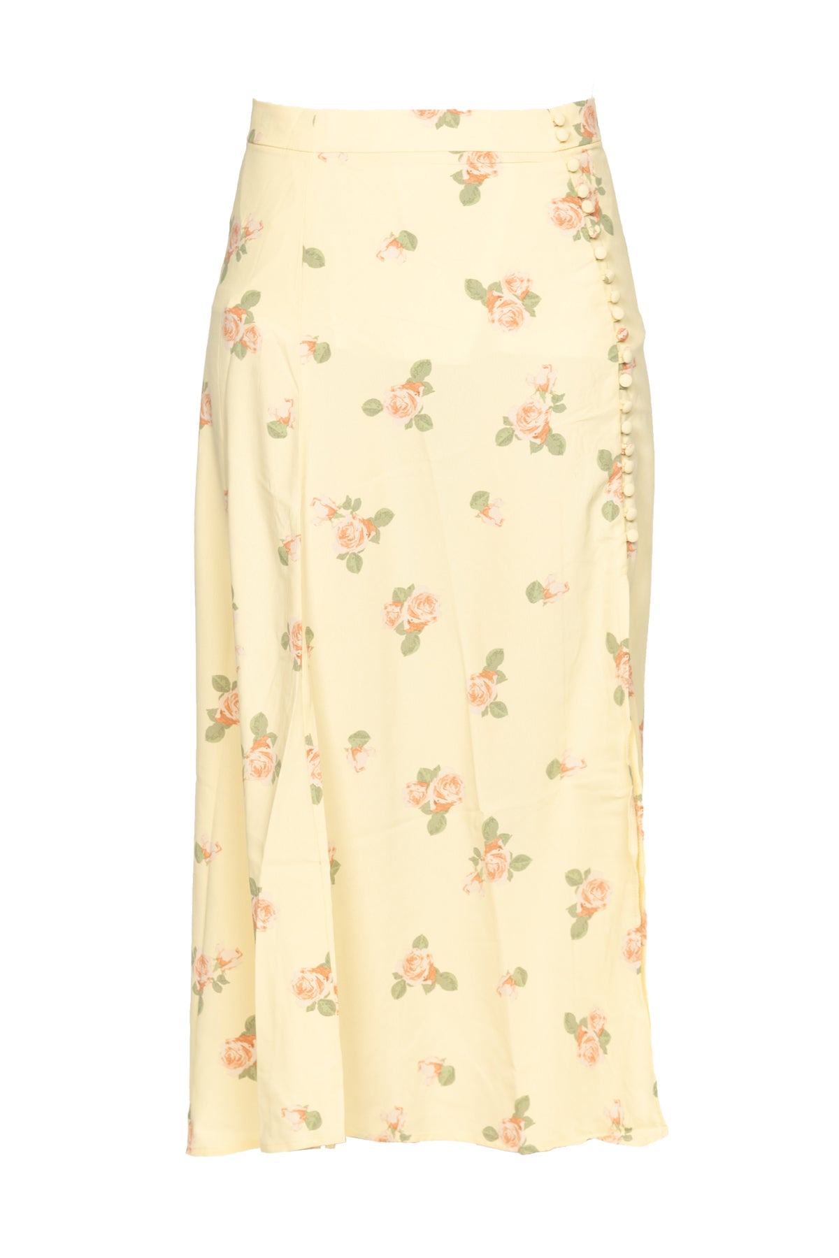 迷人的Gonna Midi Gialla a a Fiori